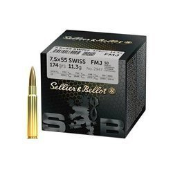 Набої до гвинтівки FMJ Sellier&amp;Bellot 7.5x55 Swiss 174 гр / 11.3 г - 50 патронів - V341632
