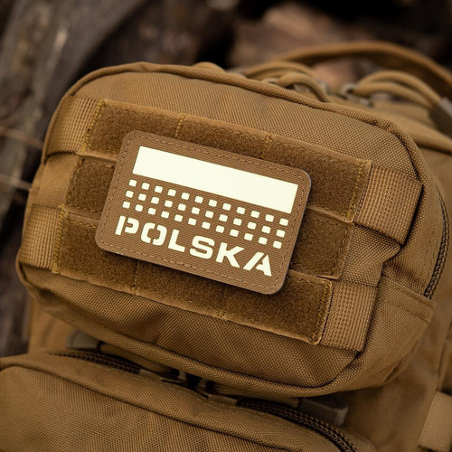 M-Tac - Нашивка з прапором та написом Польща - Лазерне різання - Пікселі/Прямокутник - Койот/Флюо - 51007205