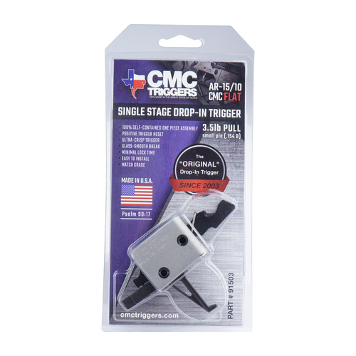 CMC Triggers - Спусковий гачок для змагань AR15/AR10 Small Pin - одноступеневий - плаский - 3,5 фунта - 91503