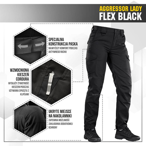M-Tac - Жіночі брюки-чоботи Aggressor Lady Flex Boot Pants - чорний - 20069002