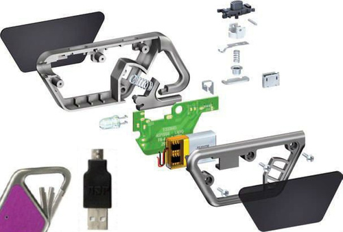 ASP - Сапфіровий USB акумуляторний ліхтар / брелок Aluminium - Blue - 53650