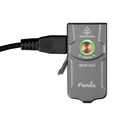 Fenix - Тактичний ліхтар PD36R Pro LED з акумулятором 5000 мАг + ліхтар-брелок E03R V2.0 - 2800 лм - чорний/сірий - PD36R Pro+E03R grey