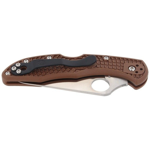 Складаний ніж Spyderco - Delica® 4 FRN Flat Ground Brown - C11FPBN