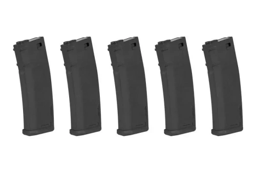 Specna Arms - Набір магазинів S-Mag з середньою кришкою - 5 шт - 125 набоїв - чорний - SPE-05-025718 