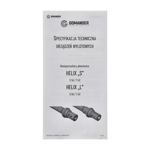 Gomander - Компенсатор полум'я Helix - 7,62 мм - 5/8x24 UNEF-7 - чорний - TB0.9613_1