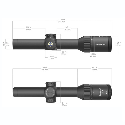 Vector Optics - Тактичний приціл Continental x6 - 1-6x24i - чорний - SCOC-44