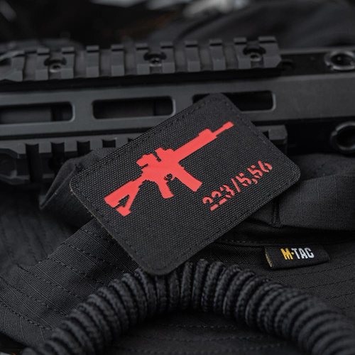 M-Tac - нашивка AR-15 223/5.56 Laser Cut - чорна/червона - 51111233