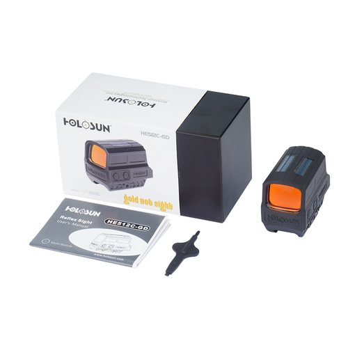 Holosun - Коліматор Закритий оптичний приціл HE512C-GD Gold Dot - Multi Reticle - Сонячна батарея