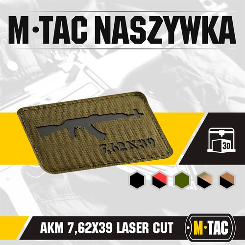Нашивка M-Tac - AKM 7.62x39 Laser Cut - Ranger Green/Black - 51110232