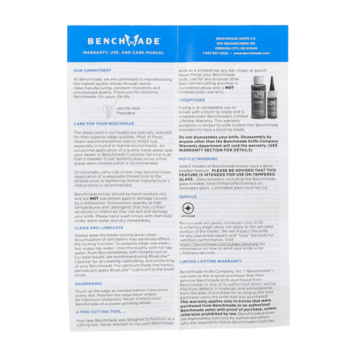 Benchmade - Складаний Hіж 15085BK-04 Mini Crooked - CPM MagnaCut - Чорний - 15085BK-04