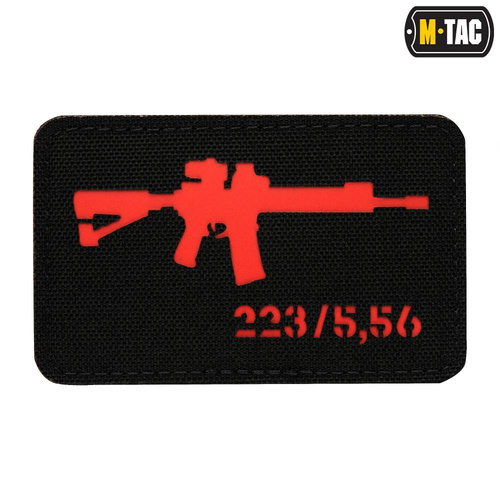 M-Tac - нашивка AR-15 223/5.56 Laser Cut - чорна/червона - 51111233 - Моральний дух