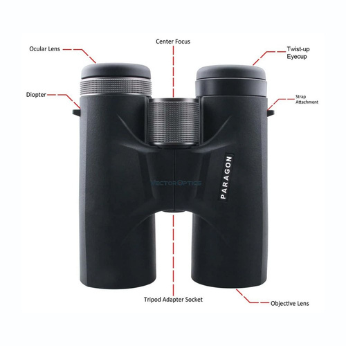 Vector Optics - Тактичний бінокль Paragon 10x42 з кейсом - Black - SCBO-04