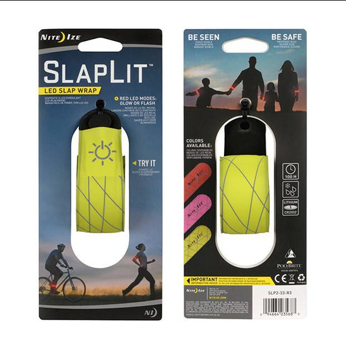 Nite Ize - Світловідбиваюча світлодіодна обгортка SlapLit - Ver.2 - неоновий жовтий - SLP2-33-R3