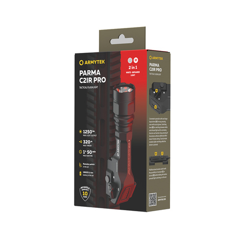 Armytek - Тактичний збройовий ліхтар Parma C2IR Pro - 1250lm - ІЧ діоди - Picatinny/Weaver - F09804CIR