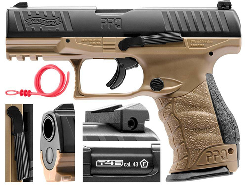 Umarex - Пістолет RAM під гумові кулі Walther PPQ M2 T4E .43 кал - FDE - 2.4762