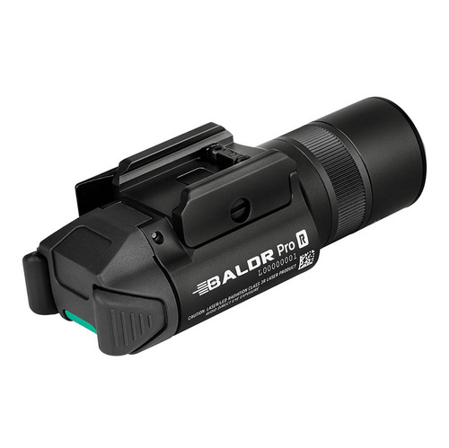 Olight - Світлодіодний тактичний ліхтар з лазерним прицілом BALDR Pro R - 1350 люмен - Зелений лазер - Чорний.