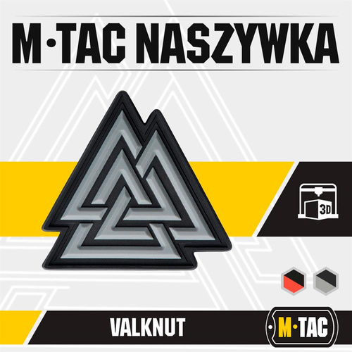 M-Tac - 3D Нашивка з ПВХ Valknut - чорний / сірий - 51163211