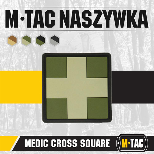 M-Tac - 3D PVC Нашивка Medic Cross Square patch - Оливковий - 51124001