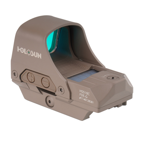 Holosun - HS510C Multi Reticle Sight - Зелена точка - Сонячна панель - FDE - HS510C-FDE-G
