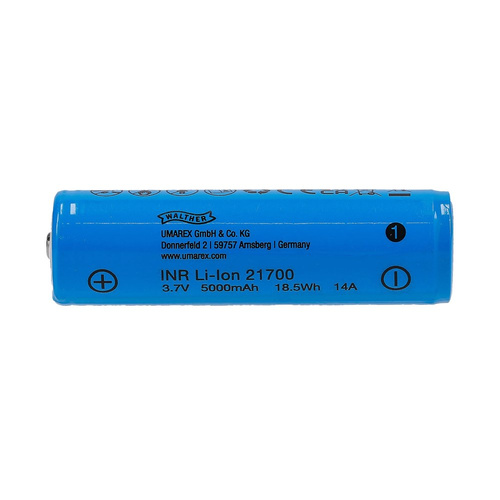 Walther - Акумуляторна батарея INR 21700 - 3,7 V - USB - 5000 мАг - Синій - 3.7154 