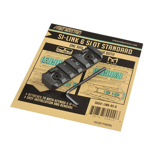 Strike Industries - Szyna LINK KeyMod / M-LOK Rail - 6 слотів - Czarny - LINK-RS-6
