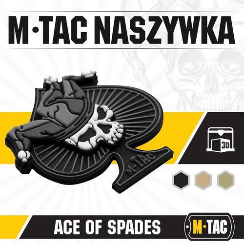 M-Tac - Нашивка Піковий Туз - 3D ПВХ - Чорний/Білий - 51108236
