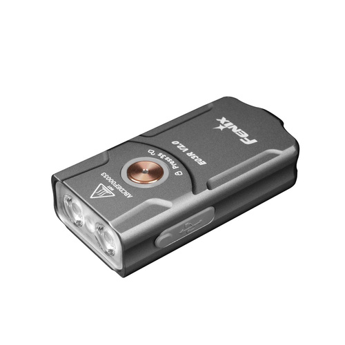 Fenix - Тактичний ліхтар PD36R Pro LED з акумулятором 5000 мАг + ліхтар-брелок E03R V2.0 - 2800 лм - чорний/сірий - PD36R Pro+E03R grey