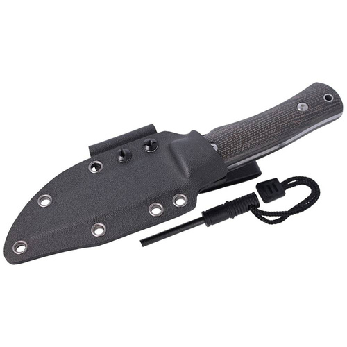 FOX - Тактичний ніж Explorator Linen Micarta - 440C - чорний - BF-749