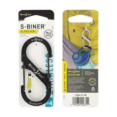 Nite Ize - Карабін S-Biner #4 SlideLock - чорний - LSB4-01-R3