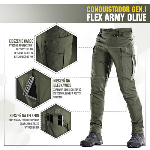 Штани тактичні M-Tac - Conquistador Gen.I Flex - Ripstop - Army Olive - 20059062.