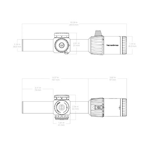 Vector Optics - Приціл LPVO Tauron 1-6x24 SFP - VTC-SMIL - Чорний - SCOC-49