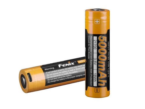 Fenix - Li-Ion акумулятор 21700 5000 мАг 3,6 В - USB-C - ARB-L21-5000U
