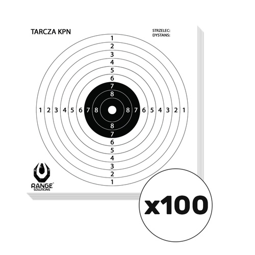 Range Solutions - Мішені для стрільби KPN для пневматичної зброї - 100 шт - 14x14 см - білі - RAN-31-030006