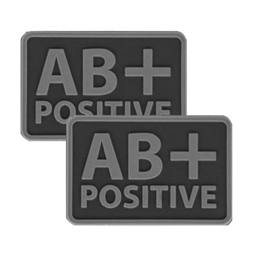 Helikon - Нашивка ПВХ - Група крові - AB+ POS - Чорний - 2 шт.