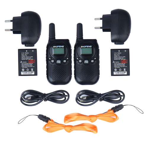 BaoFeng - Рація / walkie talkie PMR BF-T6 Panda - 0.5 Вт - Чорна - 2 шт.