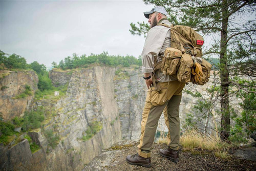 Helikon - Штани outdoorowe Hybrid Outback Pants® - DuraCanvas® - Ash Grey / Czarne - SP-HOP-DC-8501A