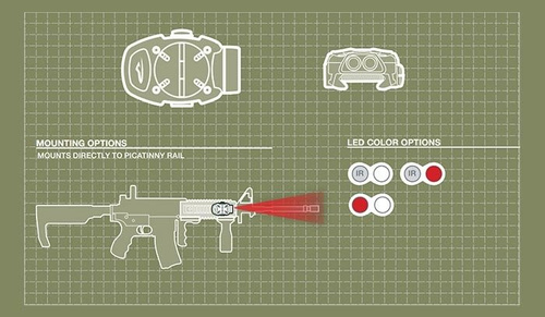 Тактичний ліхтар Princeton Tec - SWITCH RAIL - Red/IR - TAN - SR-IRR-TAN