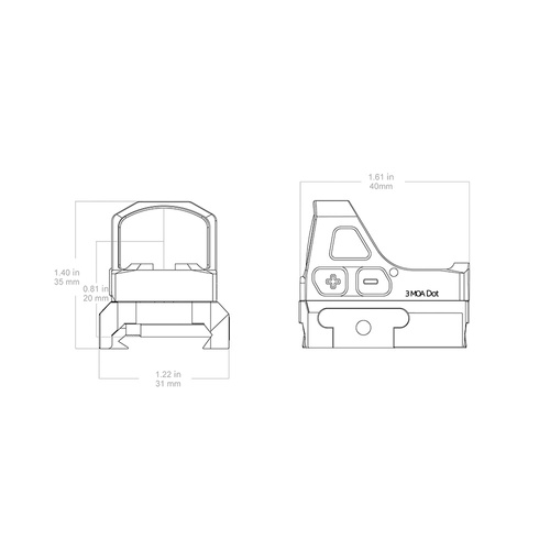 Vector Optics - Відкритий коліматор Frenzy-S 1x17x21 - MGT/RMS - Weaver - Чорний - SCRD-73