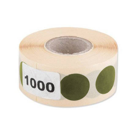 Наклейки мішені для стрільби - зелені - 20 мм - 1000 шт.