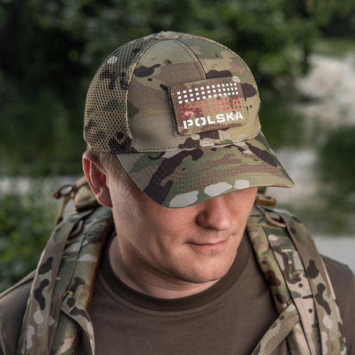 M-Tac - Нашивка з прапором і написом Польща - Лазерне різання - Пікселі - Червоний / MultiCam / Білий - 51007108