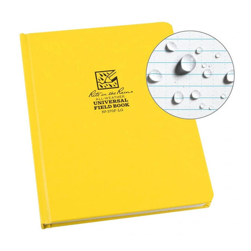 Rite in the rain - Водонепроникний блокнот уLarge Bound Book - 223 x 175 мм - 80 аркушів - жовтий - 370F-LG