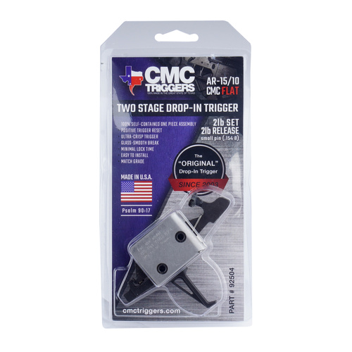CMC Triggers - Вставний спусковий гачок для змагань на малий штифт AR15/AR10 - двоступеневий - плаский - 2/2 фунта - 92504