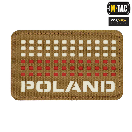 M-Tac - нашивка з прапором Польщі та написом - лазерне різання - пікселі - червоний / койот / білий - 51006105
