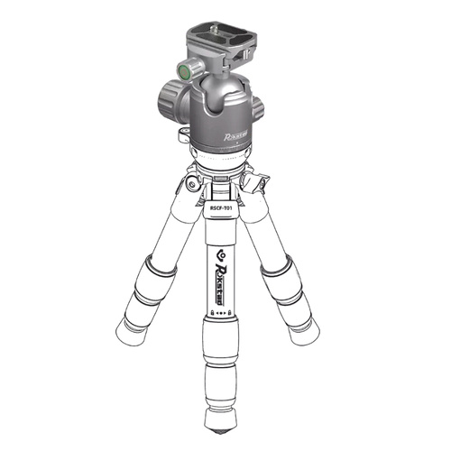Rokstad - Кульова головка 38 мм на різьбу 3/8"-16 - Picatinny/ARCA - Сірий - RSRH-01