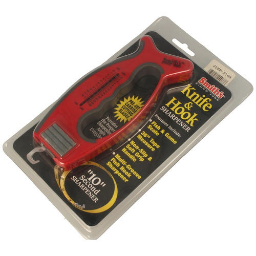 Smith's - Точилка для рибальських ножів 4 в 1 - червона - JIFF-FISH