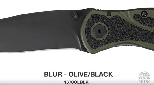 Kershaw - Тактичний ніж  Blur 1670OLBLK - 14C28N - чорний - 1670OLBLK