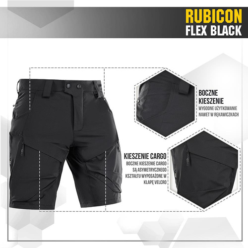 M-Tac - Тактичні шорти Rubicon Flex - 4-Way Stretch - YKK - Чорний - 20070002