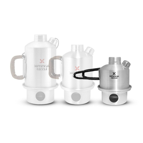 Чайник для виживання - Срібний міні-сталевий туристичний чайник - 0,3 л