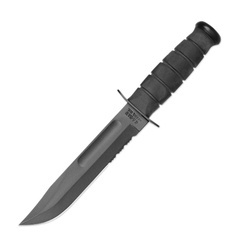 Ka-Bar 1214 - Ніж - чорний зубчастий - піхви з пластику GFN