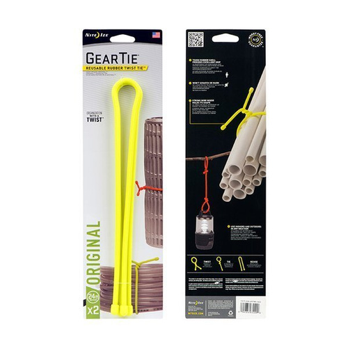 Nite Ize - Gear Tie 24" еластична краватка - 2 шт. - Яскраво-помаранчевий - GT24-2PK-31
